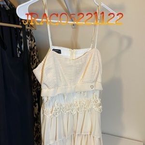 Rinascimento Made in Italy Cream spaghetti strap midi